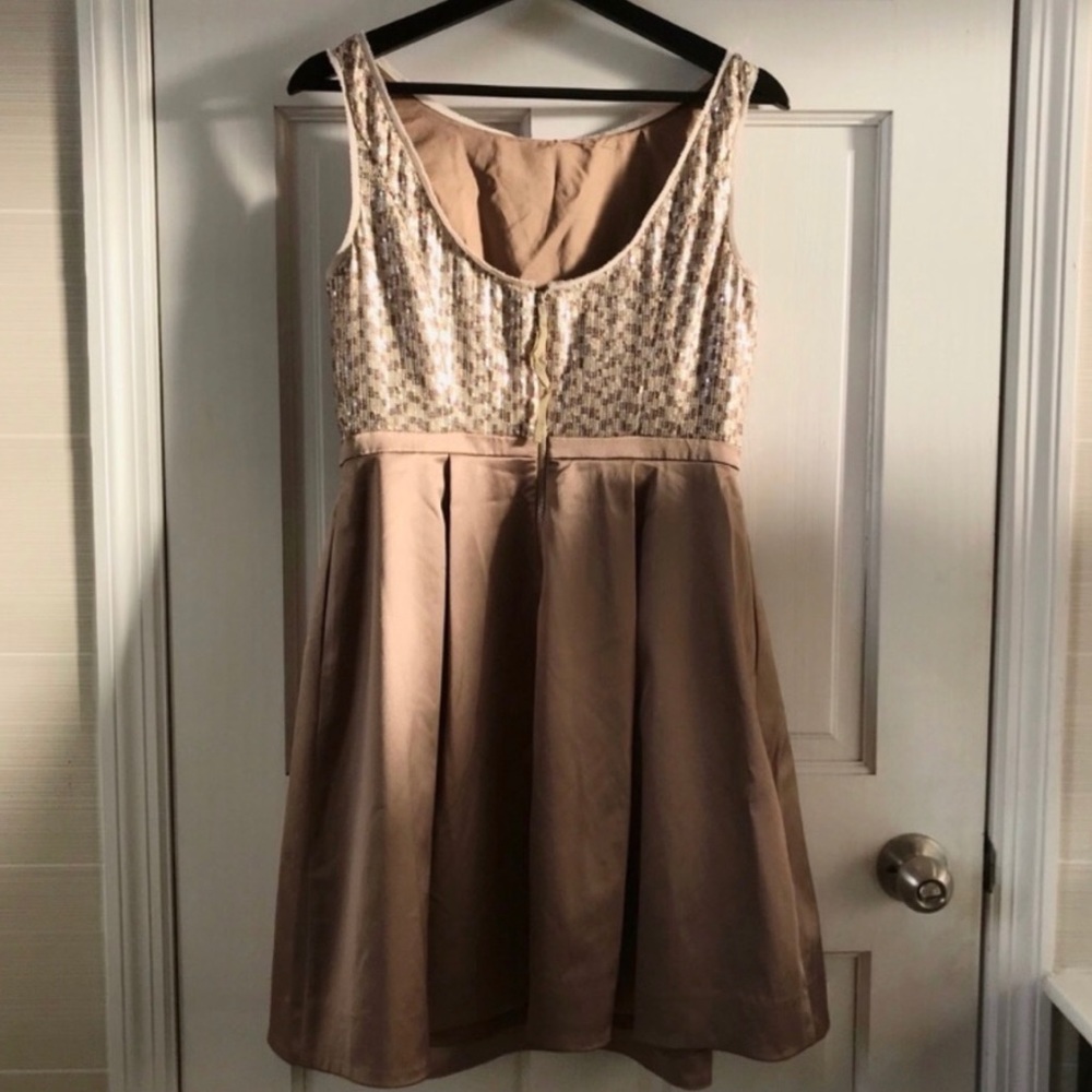 The Limited Cream Sleeveless Sequin A-Line Dress - Picture 4 of 7